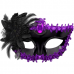 Victorian Sequin Flower Mask Two toned - Black/Purple