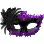 Victorian Sequin Flower Mask Two toned - Black/Purple