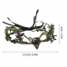 Enchanted Forest Antler Crown with Deer Pendant - Black