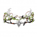 Enchanted Forest Antler Crown with Deer Pendant - Silver