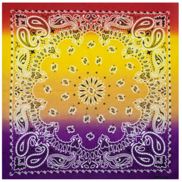 Gradient Paisley Bandana - Red/Yellow/Purple