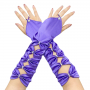 Fingerless Gloves Elegant Satin Rhinestone - Purple 30cm