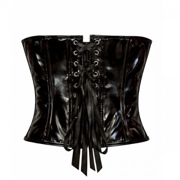 Corset Black Patent Leather Crop Top
