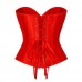 Corset Satin Strapless Femme Fatale Bustier Red