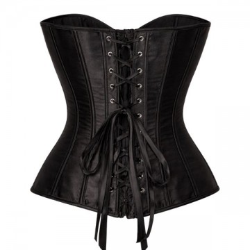 Corset Satin Strapless Femme Fatale Bustier Black