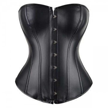 Corset Leather Strapless Black