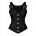Corset Vintage Steampunk Brocade Black