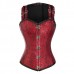Corset Vintage Steampunk Brocade Red