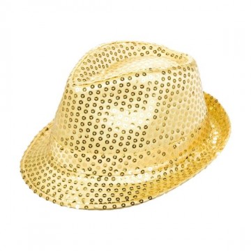 Sequin Fedora Hat - Yellow