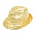 Sequin Fedora Hat - Yellow