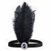 Flapper Headband Black Velvet & Rhinestones