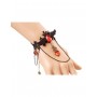 Gothic black lace bracelet with tassels