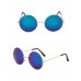 70s Hippie Retro Round Glasses - Multi color Blue