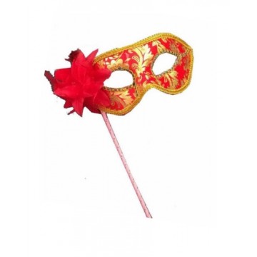 Mask on stick - red