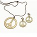Peace necklace and earring set - gold