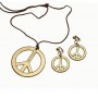 Peace necklace and earring set - gold
