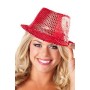 Sequin Fedora Hat - Red