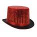 Sequin Top Hat Red