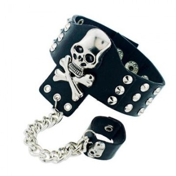 Skull bracelet with ring